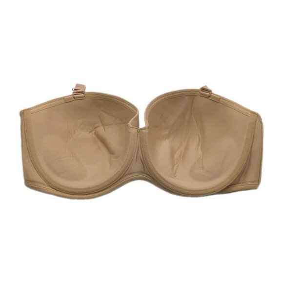 Lane Bryant Cacique Bra Boost MultiWay Strapless Plus Size 44DD Beige Straps - Picture 5 of 8